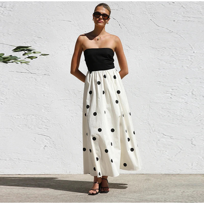 1 Sexy Patchwork Polka Dots Backless dress