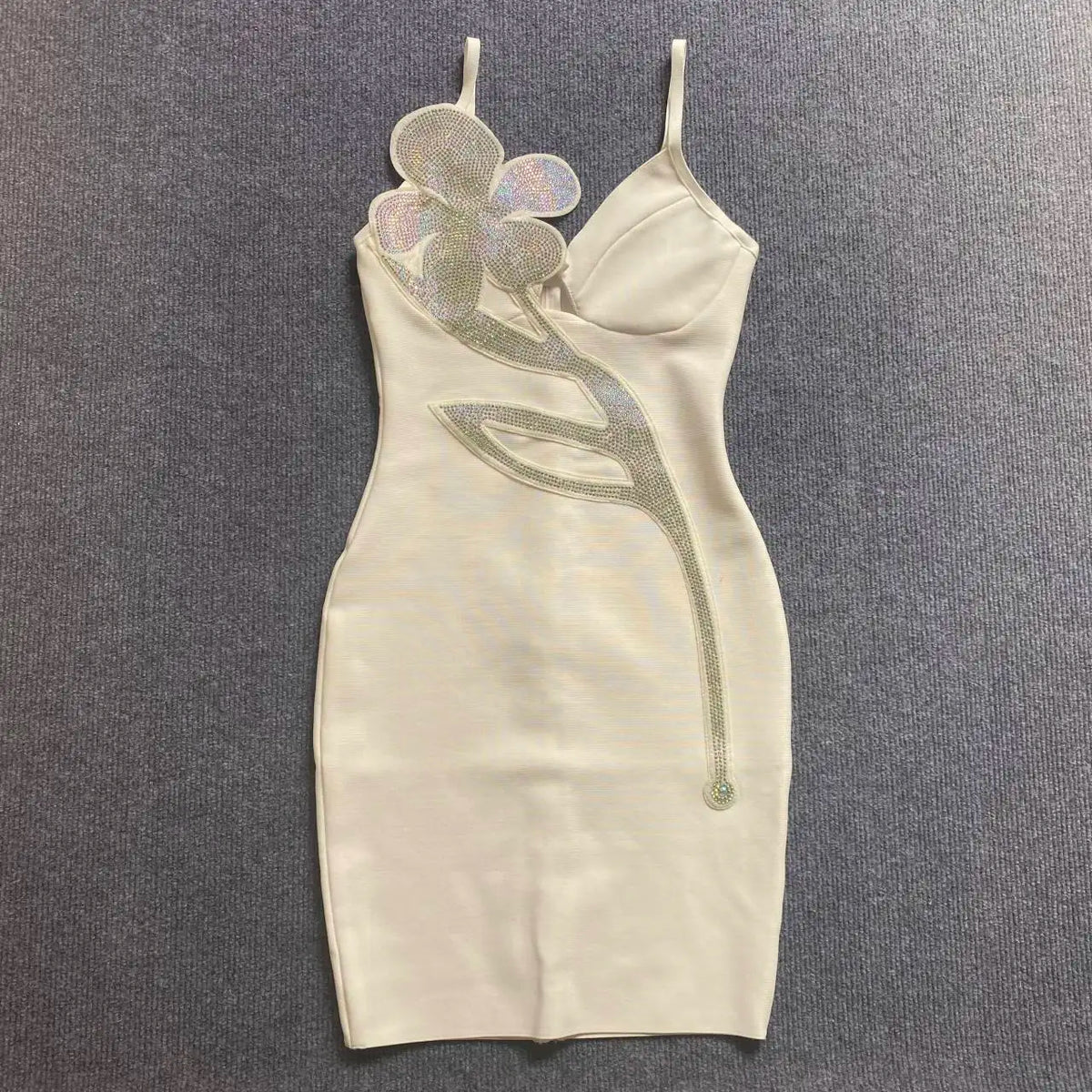 Beading Spaghetti Strap Bandages Dress Sexy Summer Clothes Evening Party Club Bodycon Mini Dress