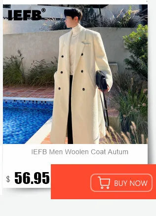 Men's Woolen Coats Laple Solid Color Overknee Single Breasted