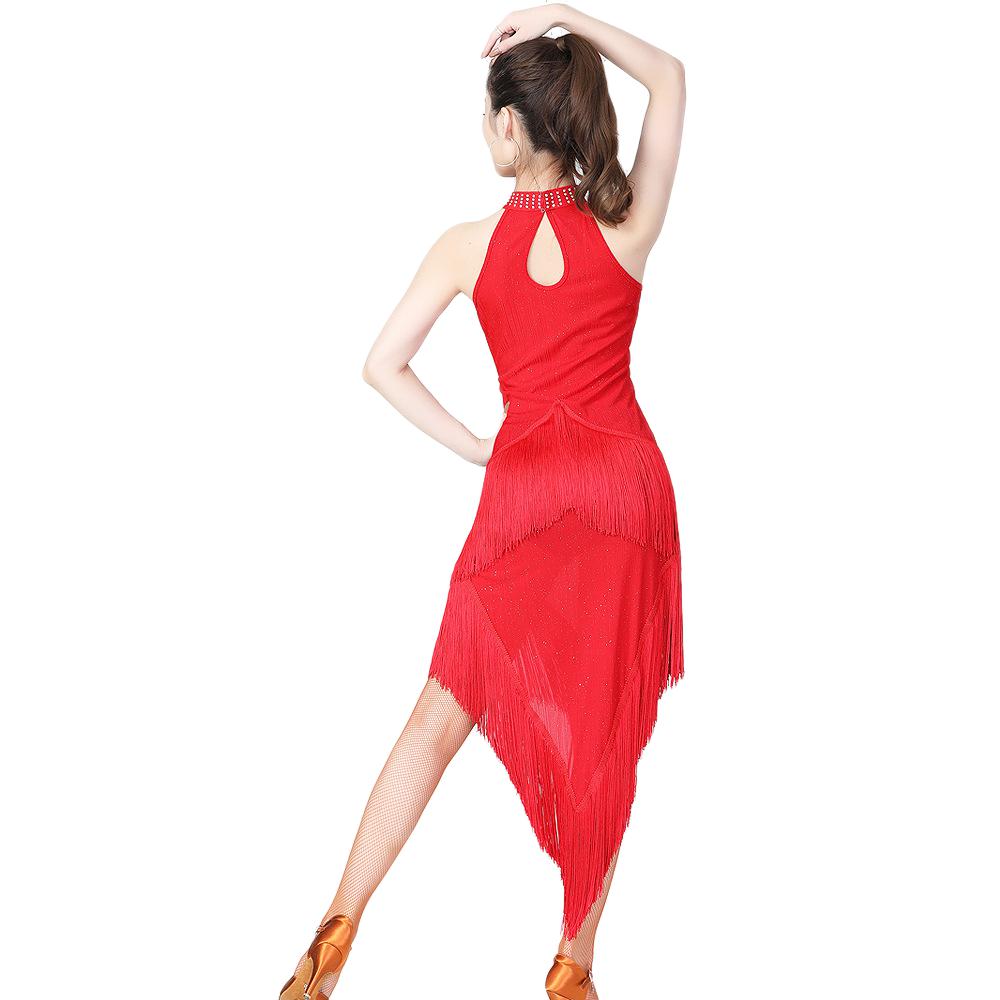 Red black summer halter neck tassel