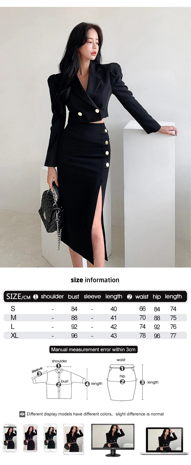 Spring Elegant Black 2 Pieces Outfits