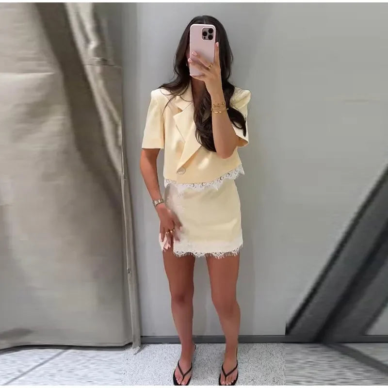 Zara Yellow Blazer & Skort