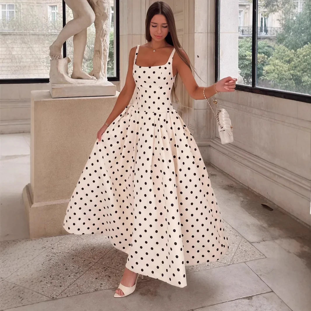 Elegant Polka Dot Midi