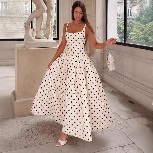Elegant Polka Dot Midi