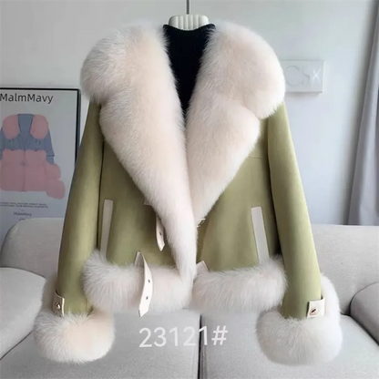 Fashion Imitation Fox Fur Grass Coat Women's Short 2