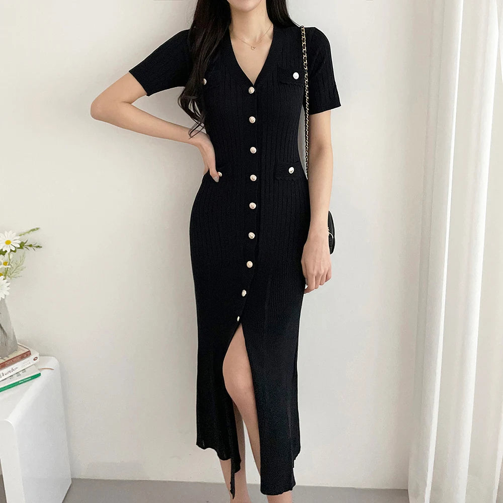 Knitted Black Bodycon