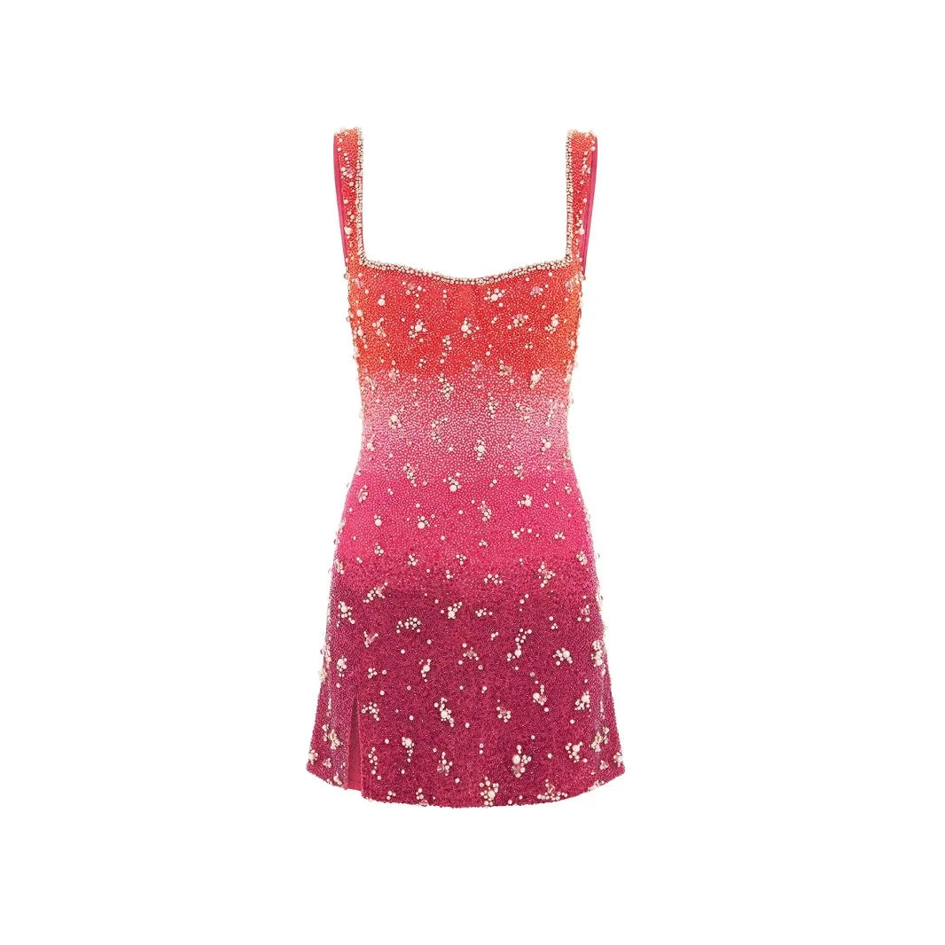 Pink Party Clio Square neck Dress