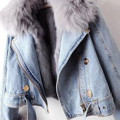 Short Thicken Denim Jacket for Women