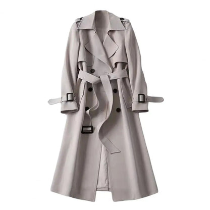 Trench Lapel Long Coats Fashion Double Breasted Jacket