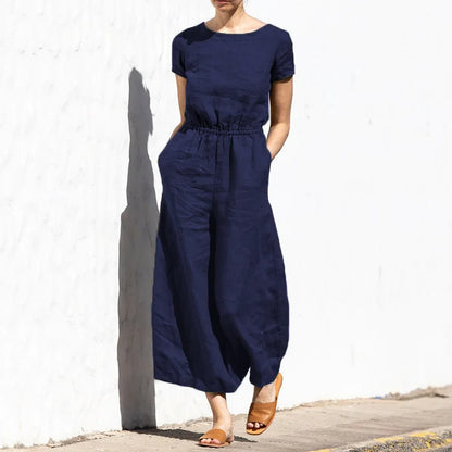 Summer Linen elegant Jumpsuit for strong women