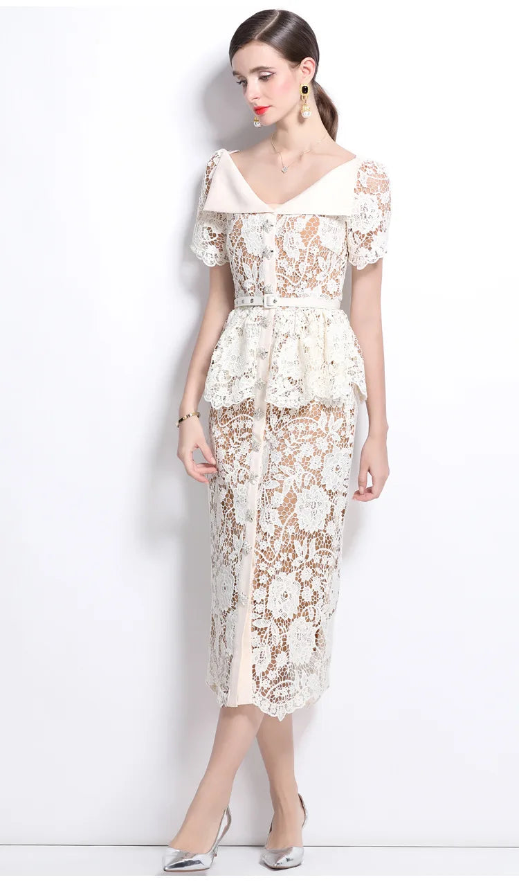 White Elegant Lace dress