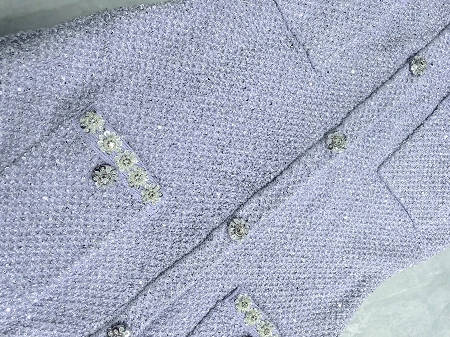 Lavander Luxury Crystal Knitted Dresses