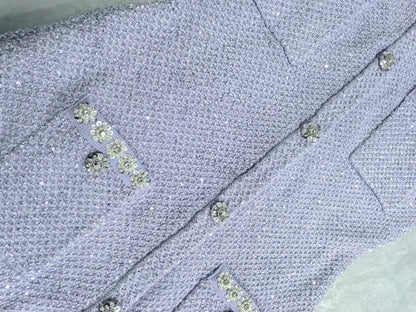 Lavander Luxury Crystal Knitted Dresses