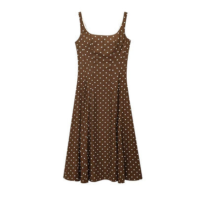 Elegant Women Polka Dot Midi