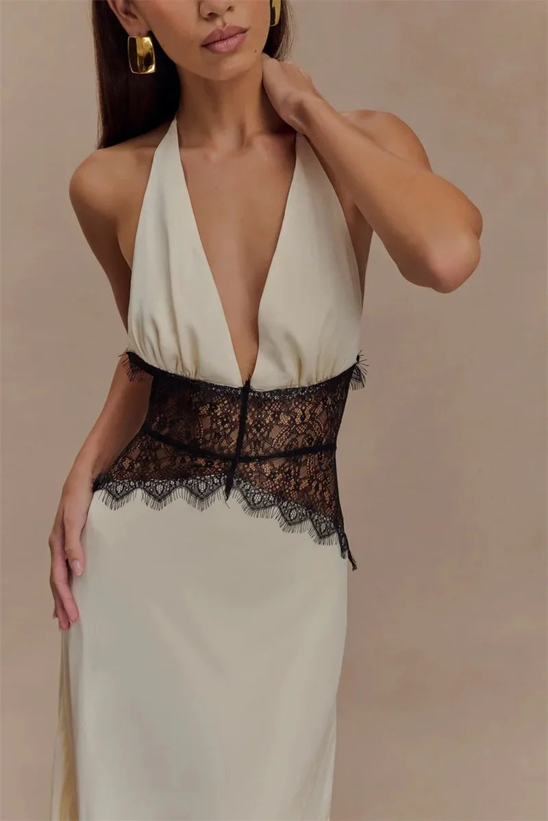 Summer Backless Halter Princess Dress