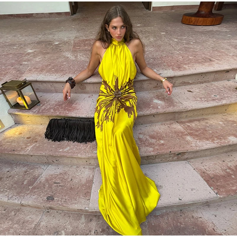Yellow Dress Brown Knot