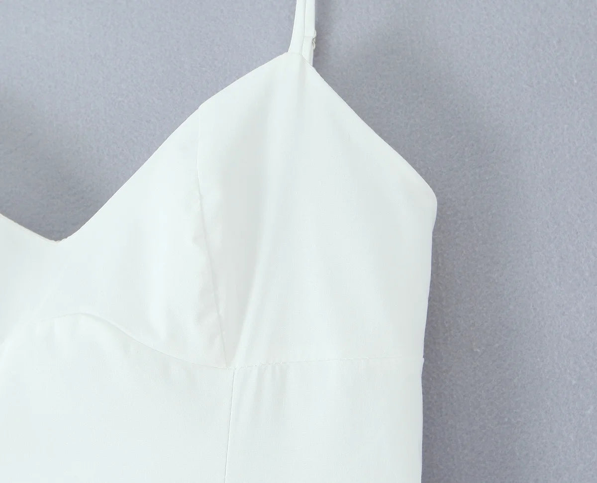 Summer Autumn Irregular Strapl Long Dr Women's Pure Color Svel ter Ne Gown French Sle Waist Cinched A-Line... - Shellss