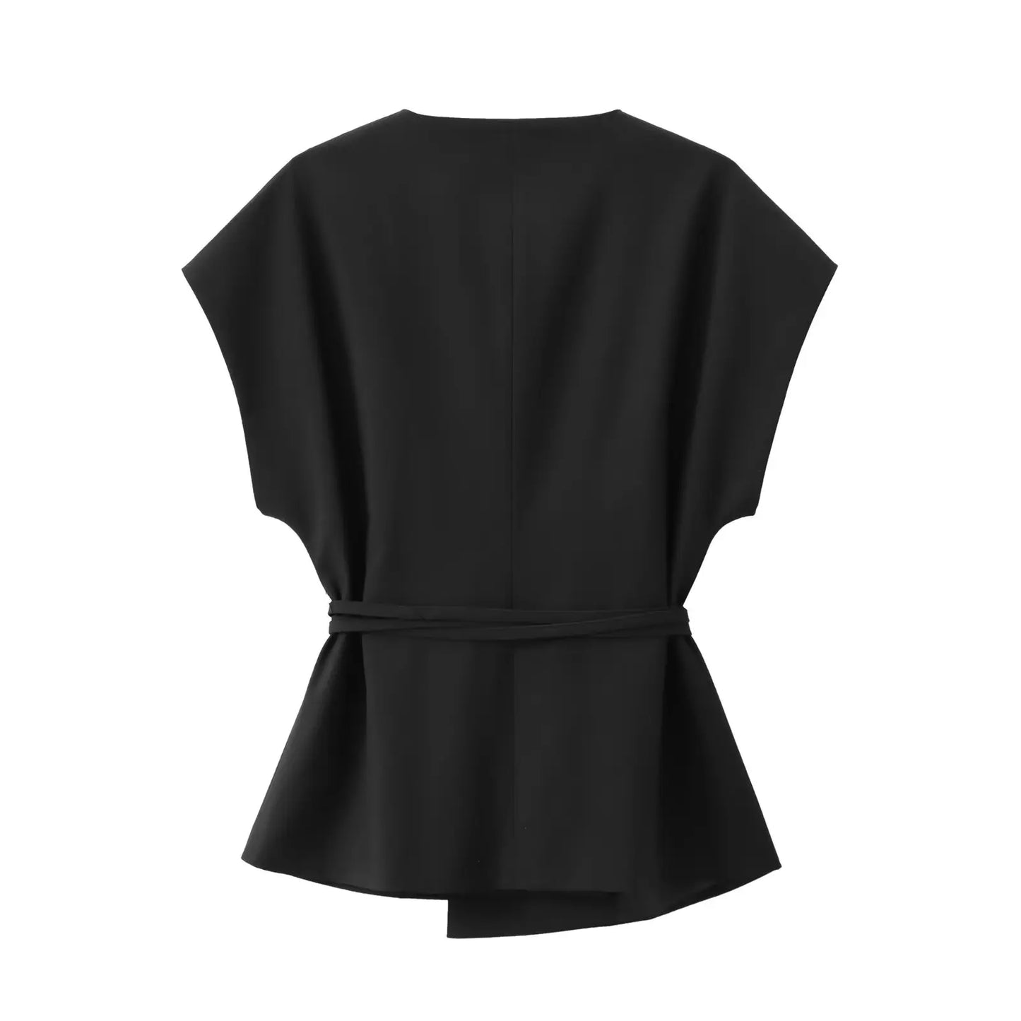 V-Neck Wrap Belted Pants Sets