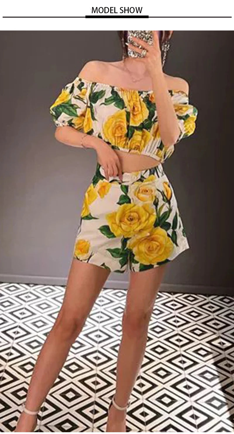 Yellow Shorts set Dolce
