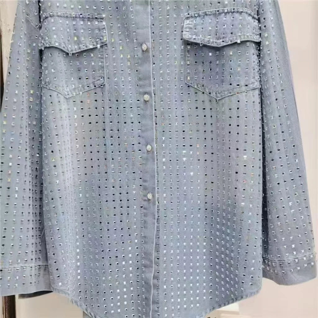 Rhinestone Denim Shirt