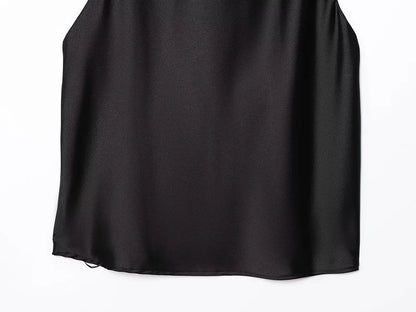 SS25 Halter Satin backless Tops
