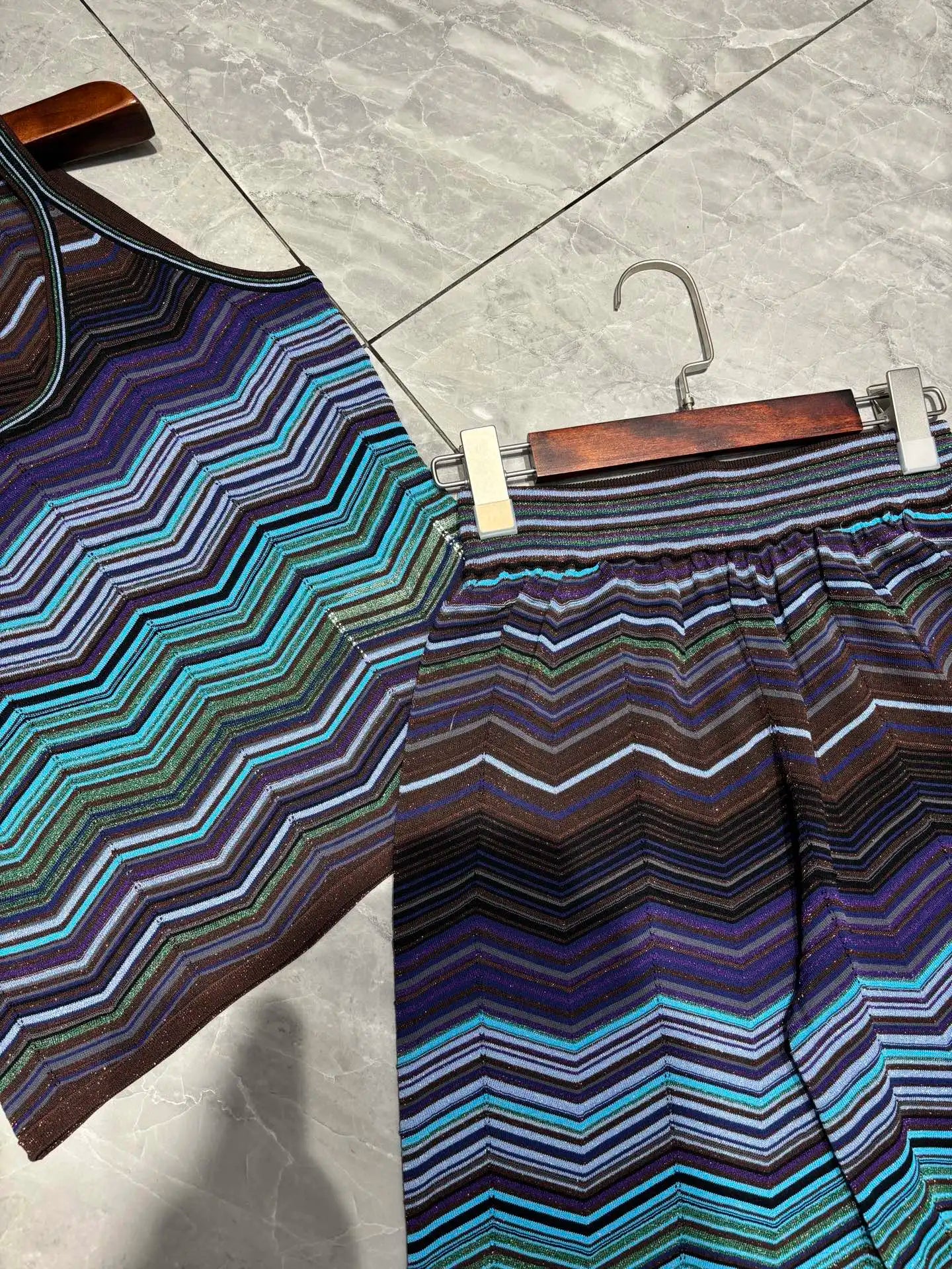 Missoni Chevron Metallic Pants Set