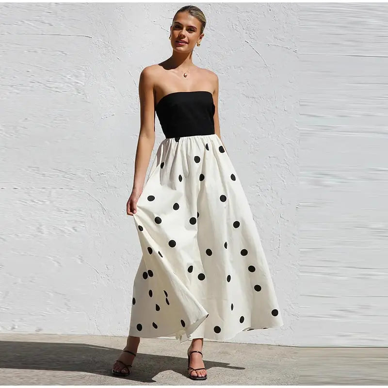 1 Sexy Patchwork Polka Dots Backless dress