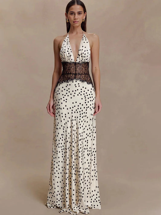 Polka dots with lace waist clio