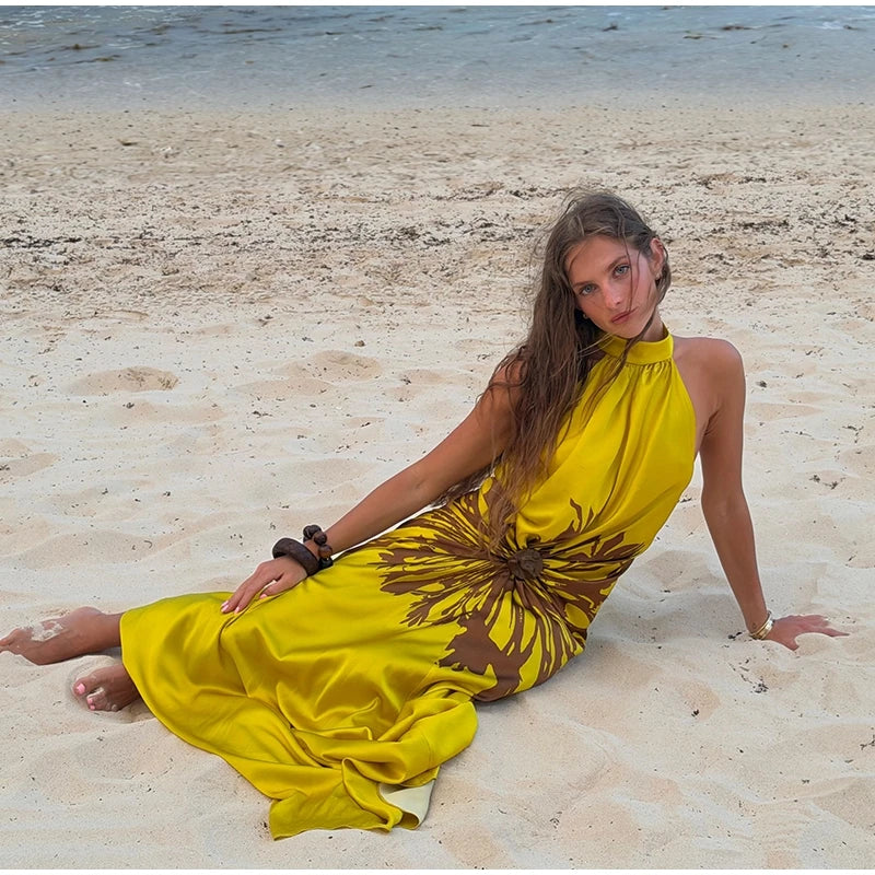 Yellow Dress Brown Knot