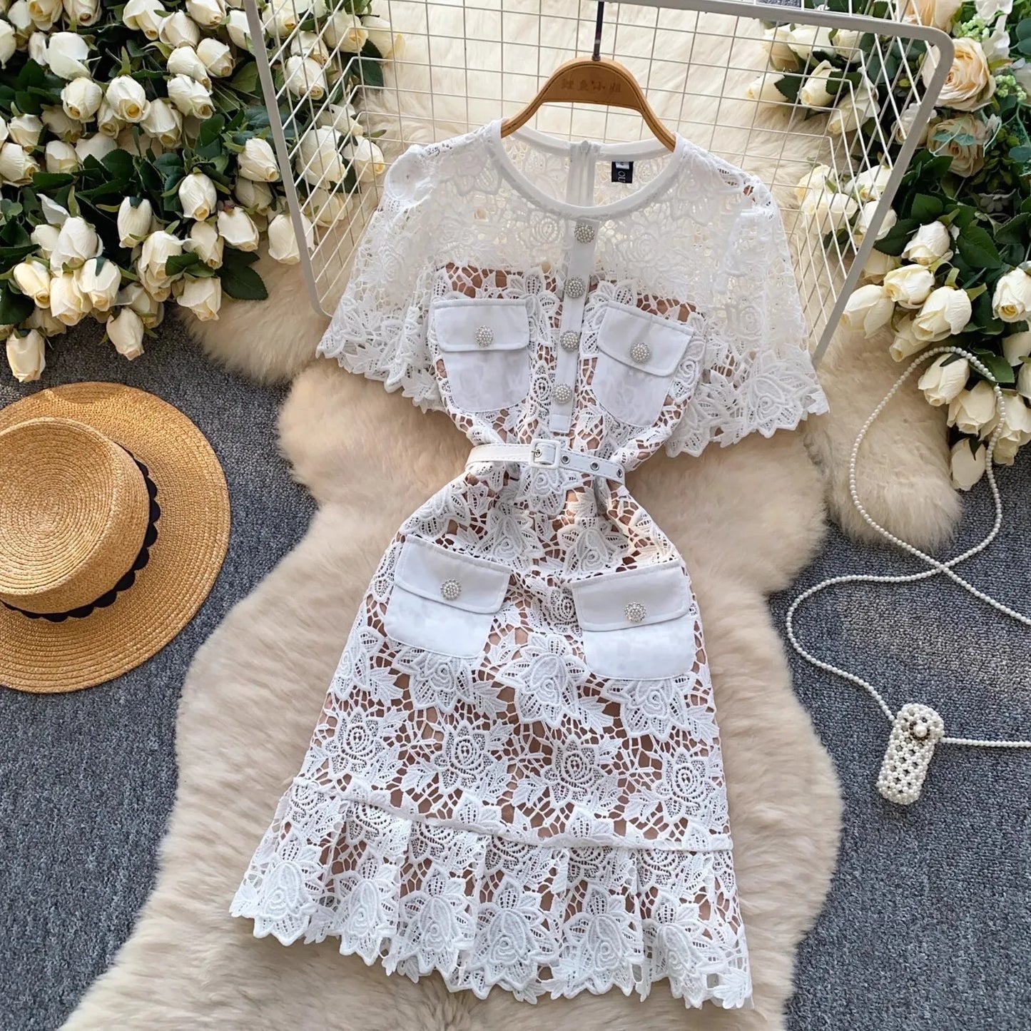 Lace Embroidery Fishtail Party Dresses