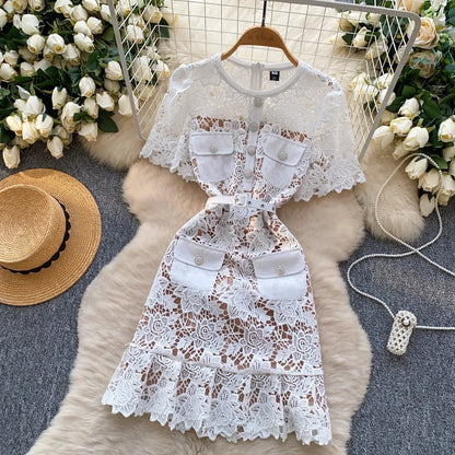 Lace Embroidery Fishtail Party Dresses