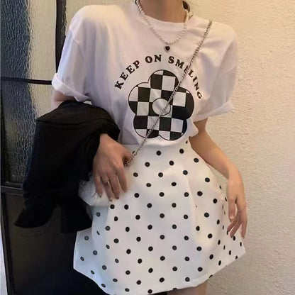 Victorian Polka Dot High Waist Puffy Skirt