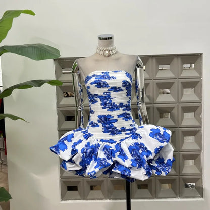 Backless bottom flower Birthday Dress