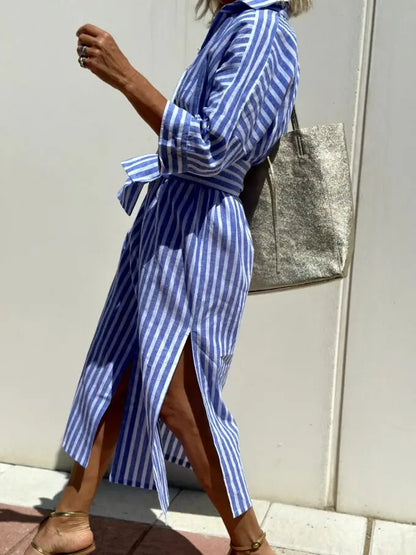Striped Side Split Dress