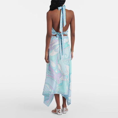 Satin Asymmetrical Skirt Set