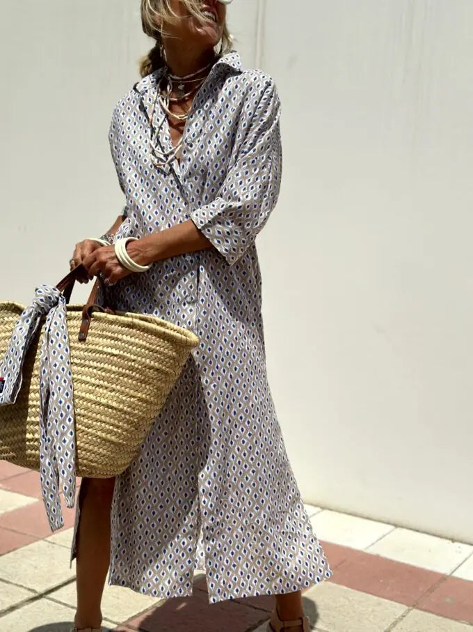 Striped Side Split Dress