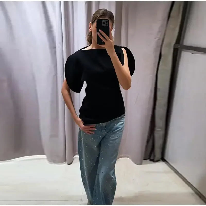 Asymmetrical puff Zara top