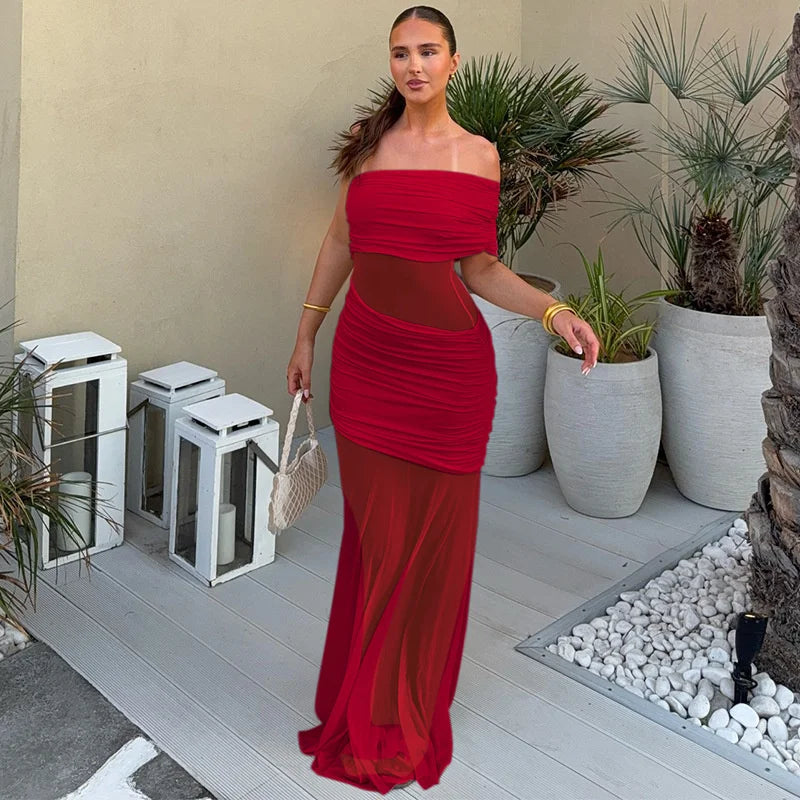 Off-shoulder Strapless Party Long Dress