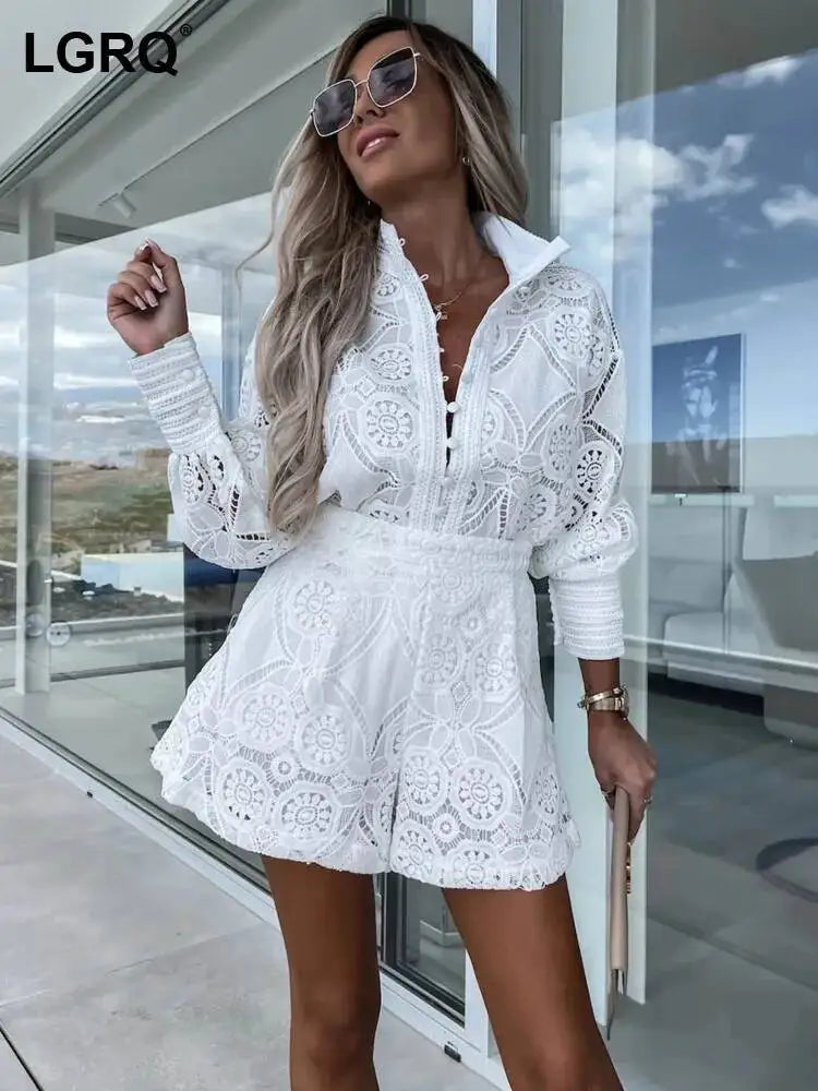 Lace Shorts Two Pieces Set