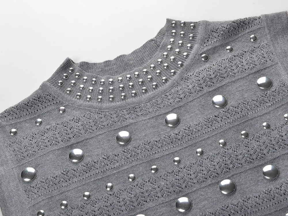 Classy Sandro Riveted Grey - Same day delivery - Shellss