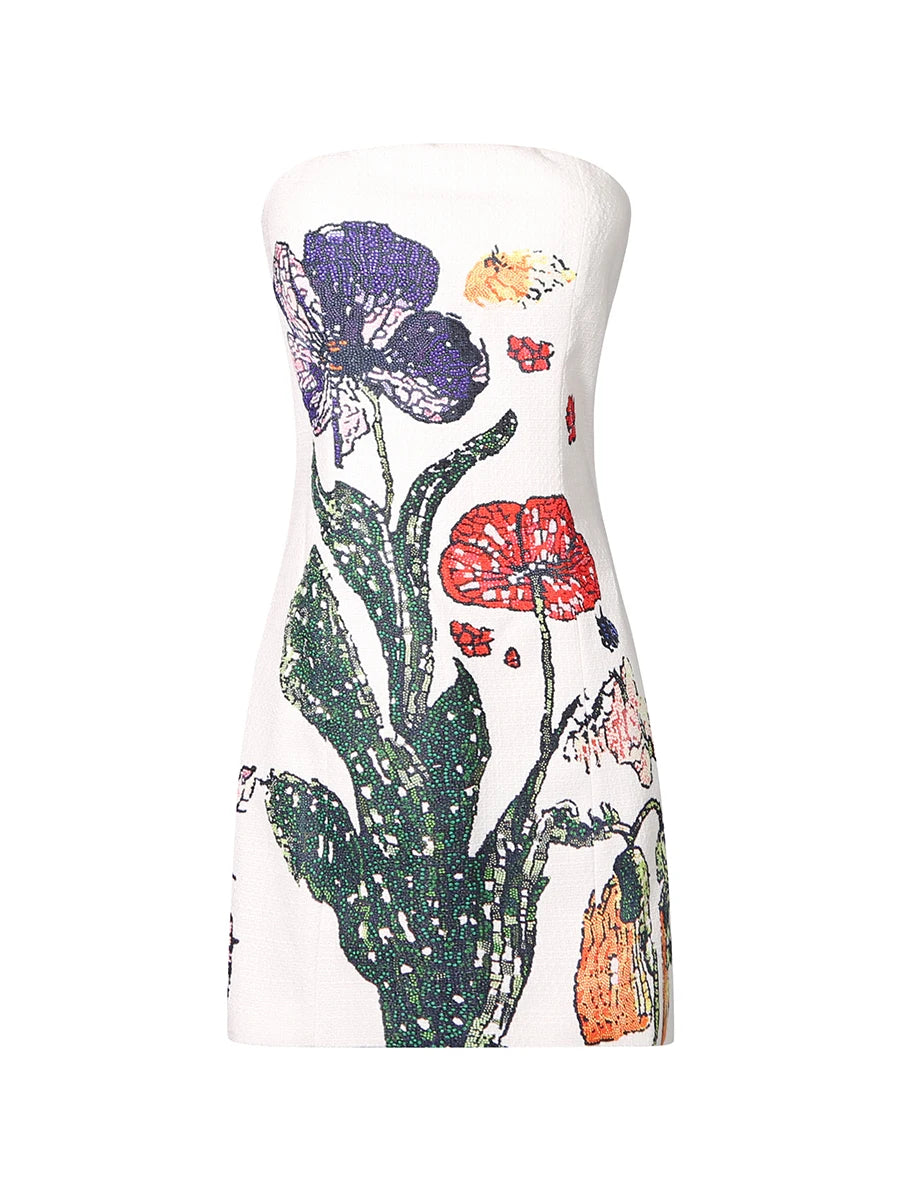 White corset mini floral