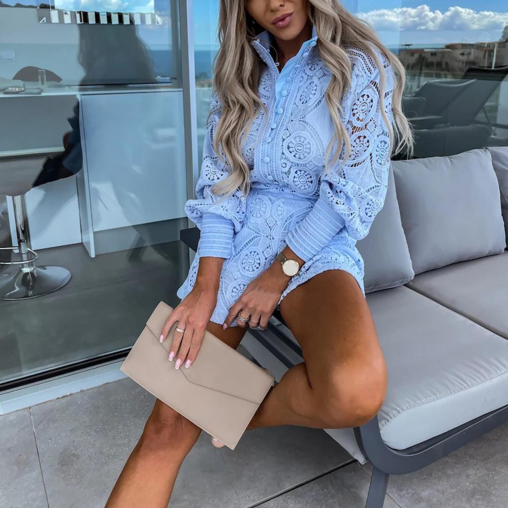 Elegant Lace Embroidered Blouse & Wide-Leg Shorts Set - Shellss