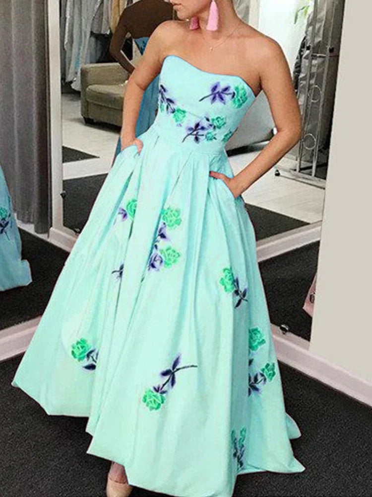 Strapless Long Party Dresses clio