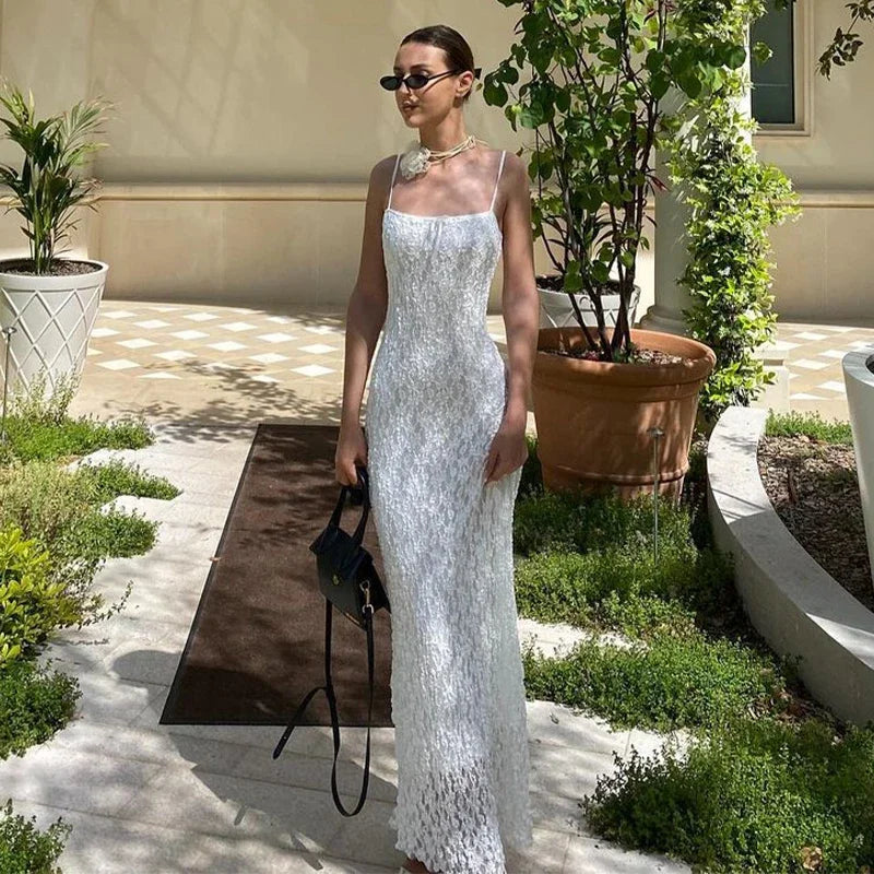 1 Lace White beach resort summer dress