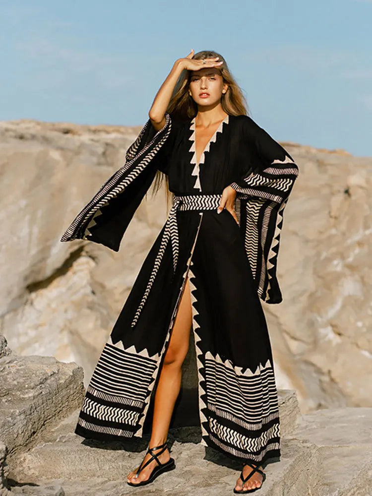 Bohemian Long Kimono Dress