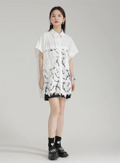 Lace Embroidery Shirt