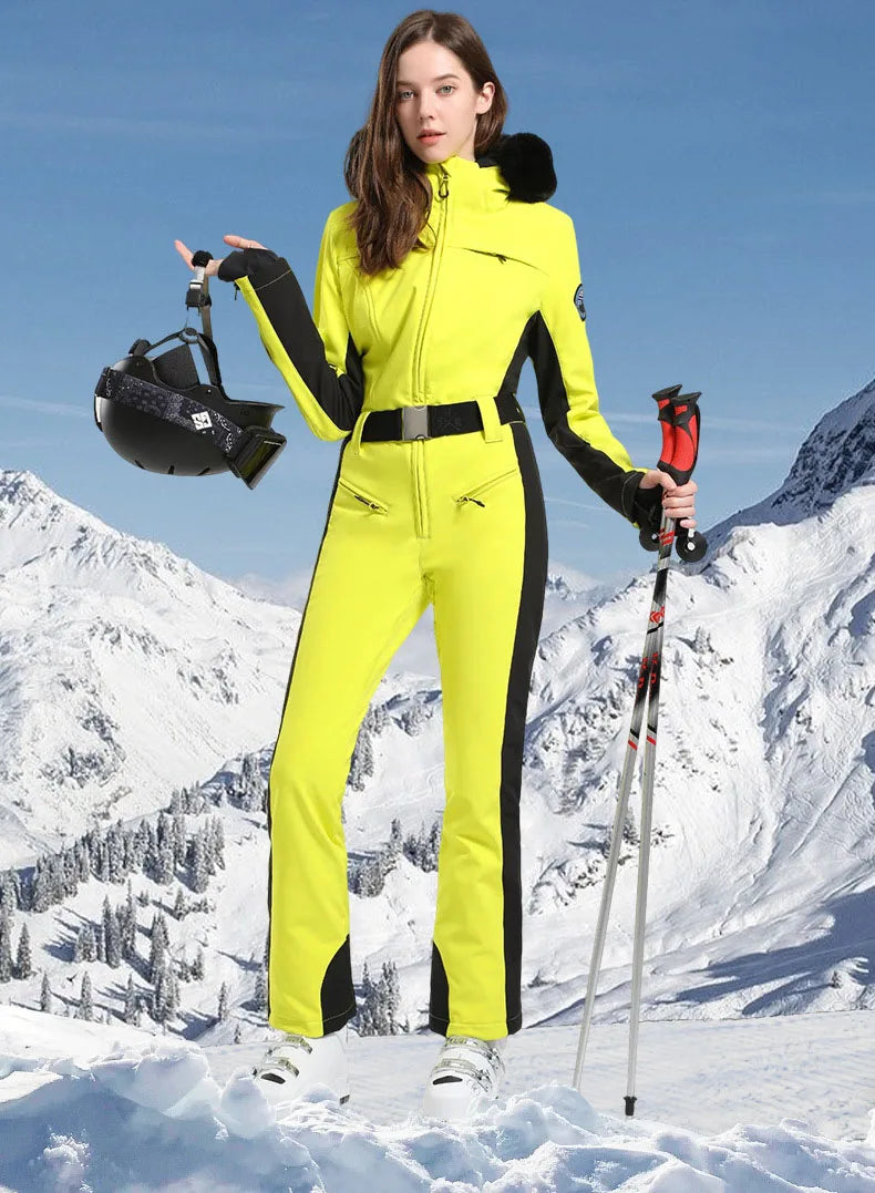 One-Piece Ski Suit Thickened Thermal Snowboard Jacket Jumpsuits