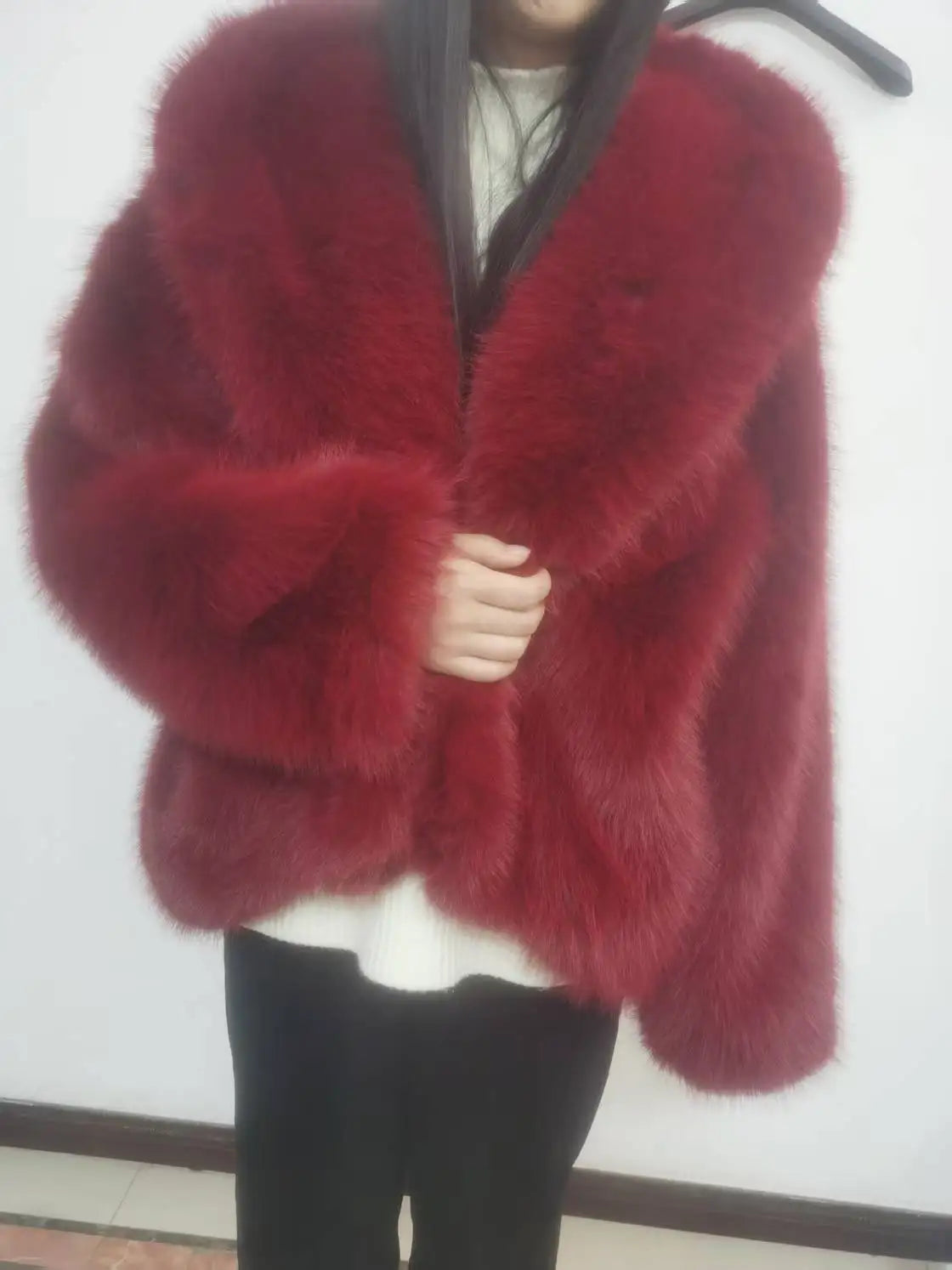 Solid Color Hooded faux Fur