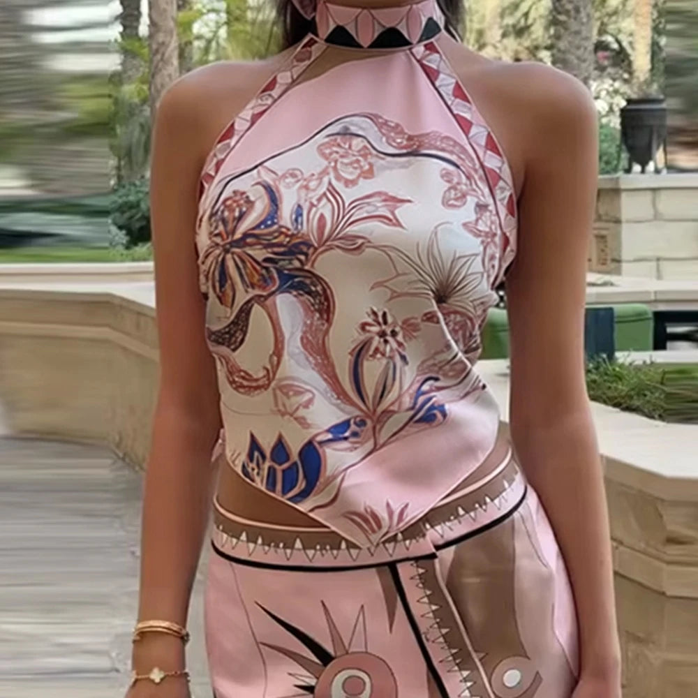 Pucci Halter neck Pink & Brown
