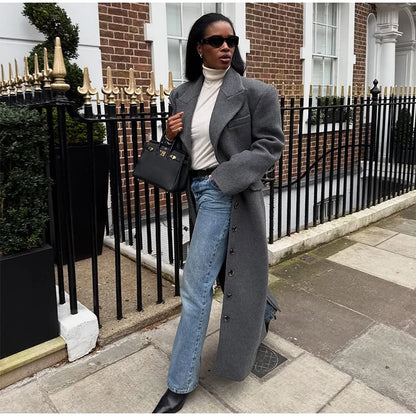 LONG Chic woolen coat